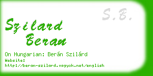 szilard beran business card